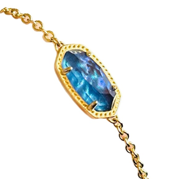 Elaina Gold Adjustable Chain Bracelet in Navy Abalone | Kendra Scott - Picture 3 of 3